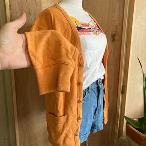 Uniqlo Orange Cardigan | Medium